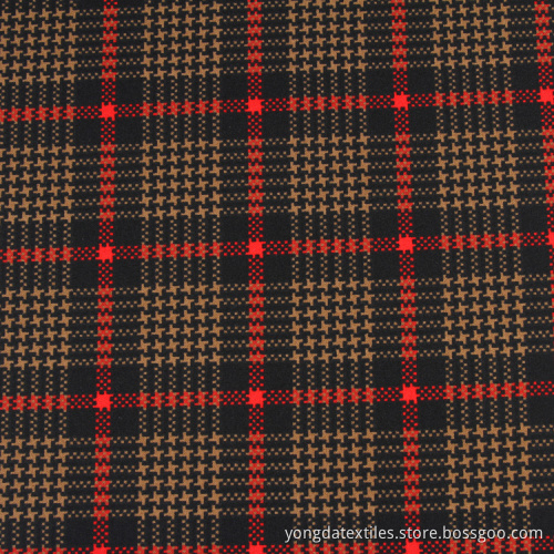 Gingham 97% Polyester 3% Elastane Scuba Textile Fabric